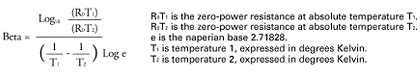 Beta Formula for Thermistors